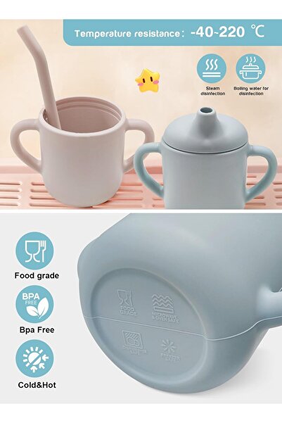 Homarket Spill-Proof Training Cups for Toddlers 3-18 Months, Small Anti-Spill Cup with Handles and S