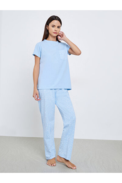 Styli Star Print Pocket T-Shirt and Pyjama Set
