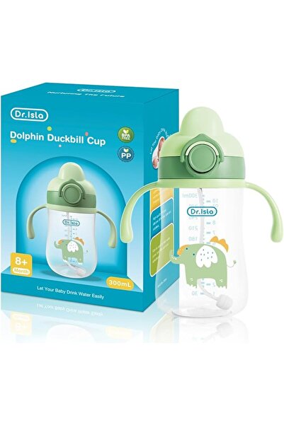 dr.Isla كوب شرب للأطفال مقاوم للانسكاب بزاوية 360 درجة مع ماصة ناعمة ومقابض، ...