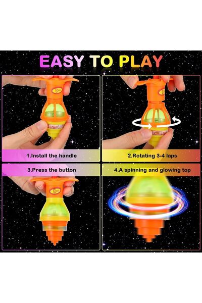 Generic LED Light-Up Spinning Tops with Gyroscope, Flashing Colorful Spinners, Party Favors - 24 Pack (Rando