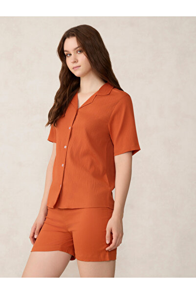 Outzidr By Styli Orange Woven Shirt and Shorts Co-ords