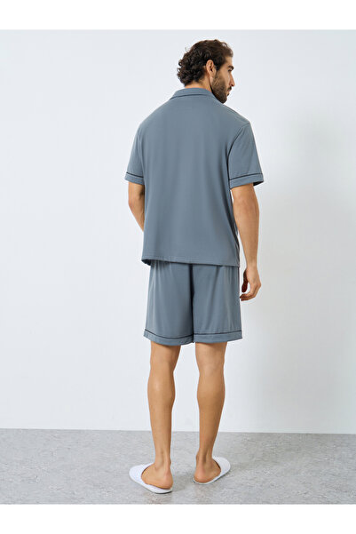 Styli Men Relaxed Fit Solid Shirt and Shorts Set