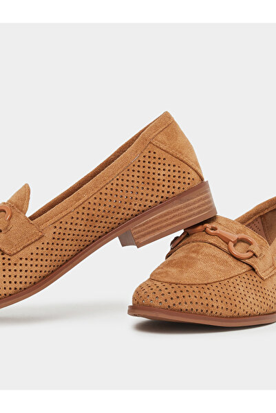 Styli Tan Suede Look Loafers