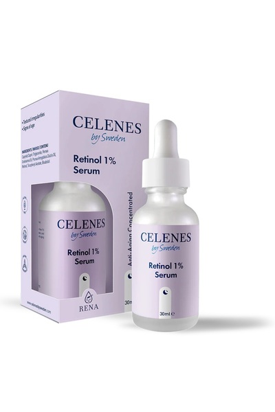 celenes by sweden Rena Retinol 1% Serum - Anti-Aging Concentrated - For Normal, Combination & Oily Skin - 30 ml
