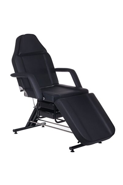 OEM Cosmetic armchair, adjustable backrest and footrest, total length 183 cm, black -leather