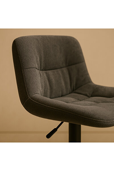 Ebticar Dark Grey Premium Fabric Bar Chair – Adjustable Height & Tufted Back