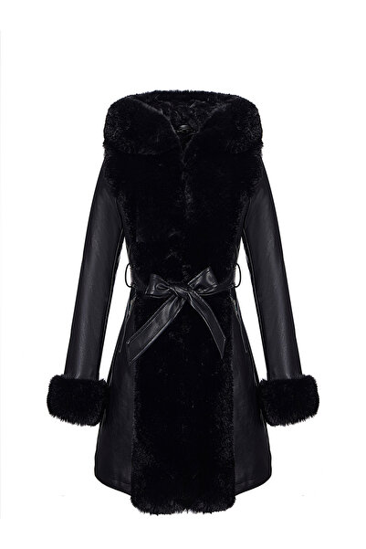 Take Two By Styli Faux Fur Tim Belted Warm Lining Coat