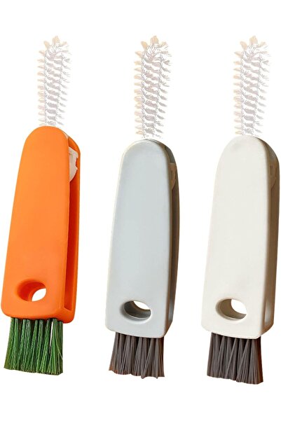 Generic فرشاة تنظيف الزجاجات والأكواب 3 في 1 من هاف لوفلي (على شكل جزرة) - 3 قطع