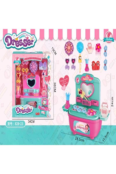 Toysea Kids Pretend Play Vanity Set with Mirror, Fashion Dresser and Makeup Accessories for Toddler Girls