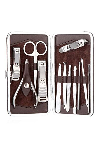 AMYTIS GARDEN مجموعة مقصات أظافر مانيكير وباديكير من 12 قطعة، فضية