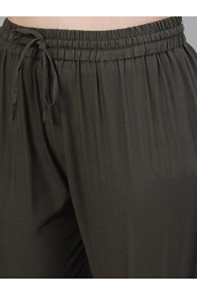 Ishin By Styli Olive Green Kurta with Trousers and Dupatta Set