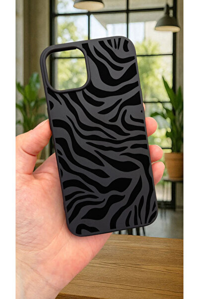 Vip Case iPhone 15 Compatible Zebra Patterned Silicone Shock-Absorbing Protective Classic Rubber Case 277