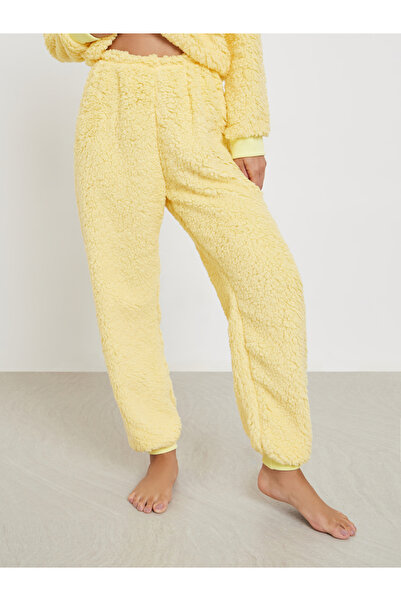 Styli Yellow Fleece Hoodie and Long Pyjama Set