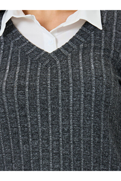 Styli Grey Long Sleeve Knit Top