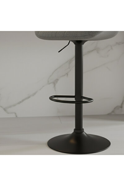 Ebticar Dark Grey Fabric Bar Chair – Soft Diamond Tufted Design