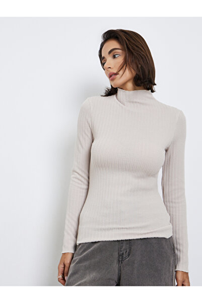 Styli Grey Textured Cable Knit Top
