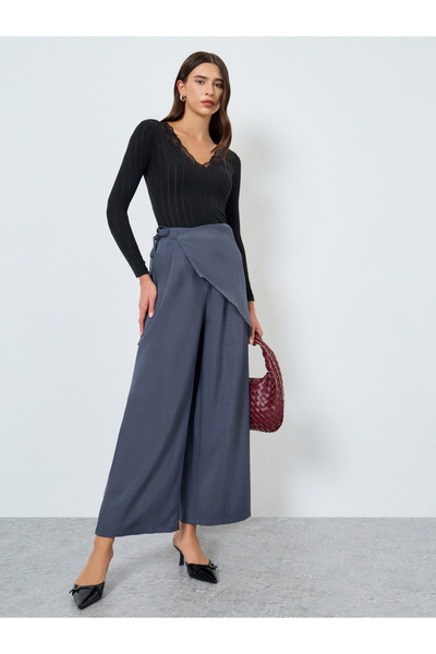 Take Two By Styli Black Lace Trim Long Sleeve Top