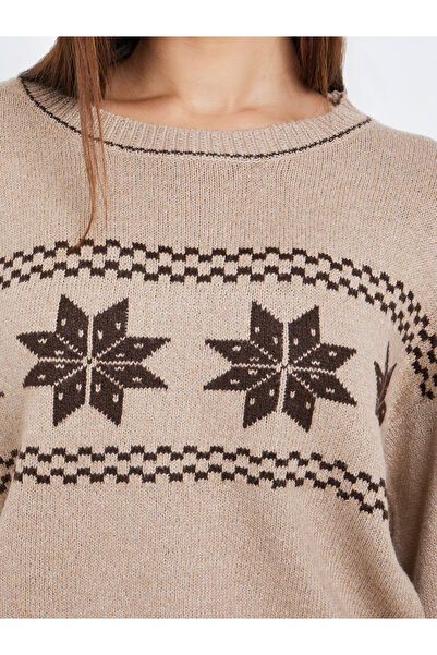 Take Two By Styli Retro Graphic Round Neck Knit Top and Pants Co-Ords