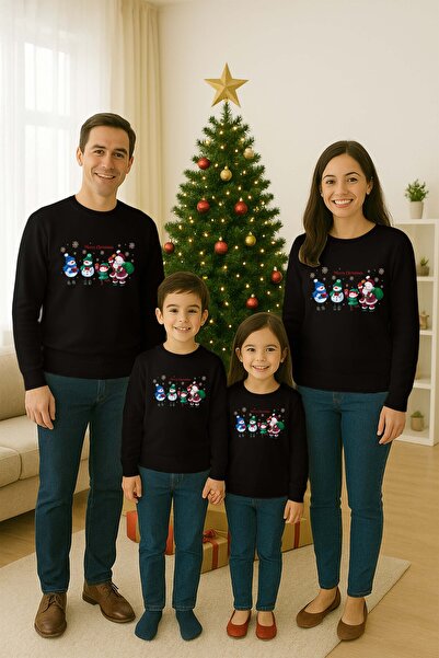 SEDİRLİ Unisex La mulți ani Anul Nou cu imprimeu pentru adulți și copii Swea ...