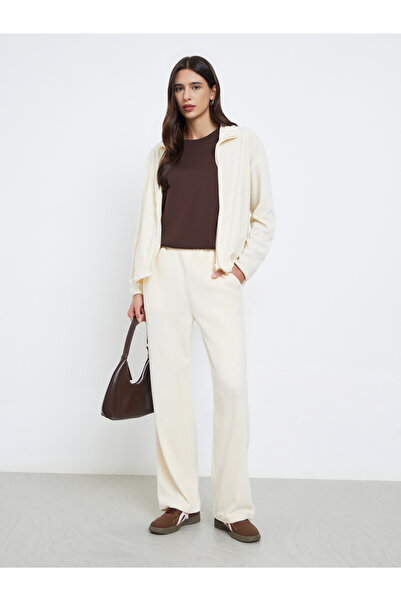 Styli Cream Fleece Zip Up Jacket and Joggers Co-Ords