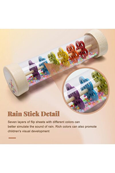 Yelajoy Children's Rain Stick - Montessori Baby Rattle (20 cm, Transparent)