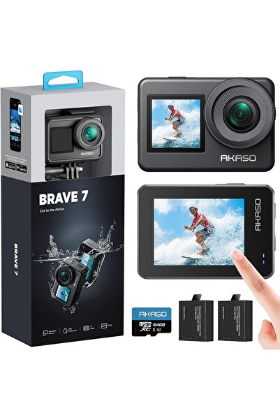Generic AKASO Brave 7 4K30FPS 20MP WiFi Action Camera (Brave7 + 64GB)