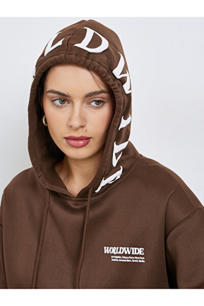 Styli Longline Printed Hoodie with Front Pocket