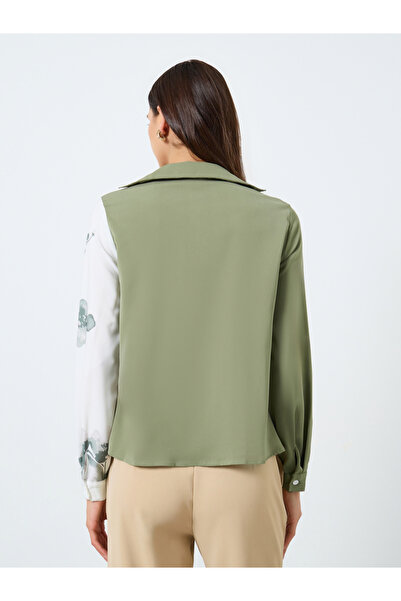 Take Two By Styli Floral Printed Ruffle Front Detail Long Sleeve Top