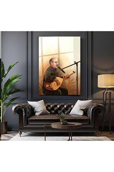 PoyKilArt Cam Tablo - Neşet Ertaş - Duvar dekorasyonu - Ofis dekorasyonu - Du...