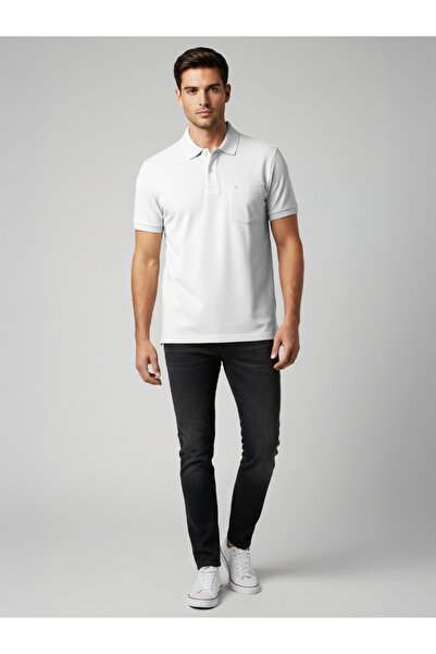 FERVORO By Styli Men White Cotton Polo with Pocket