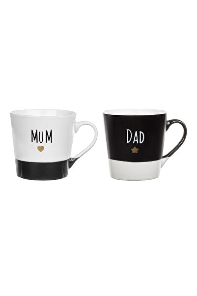 BAMI NETWORK Set of two mugs ''Mum and Dad'', print, 220 ml