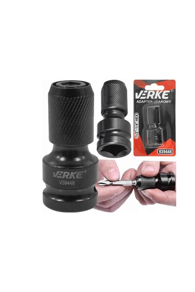 VERKE Adaptor 1/2 surubelnita impact 1/4, hexagon pentru biti,