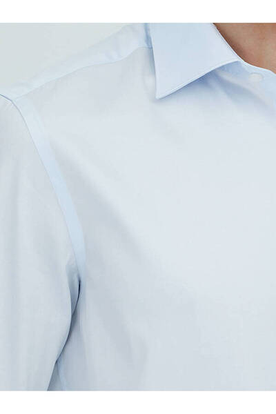 Kip Dark Blue Plain Slim Fit Woven Classic 100% Cotton Shirt