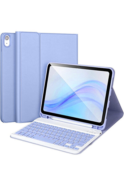 Goldie Case İpad Air 4/5/6 Nesil Air 11 2025 M3 Uyumlu Bluetooth'lu Kalem Koyma Bölmeli Klavyeli Tablet Kılıfı