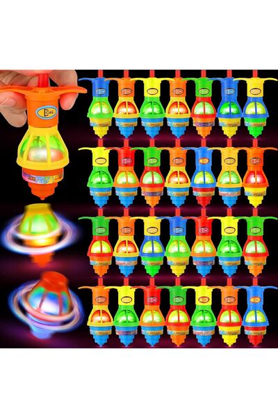 Generic LED Light-Up Spinning Tops with Gyroscope, Flashing Colorful Spinners, Party Favors - 24 Pack (Rando