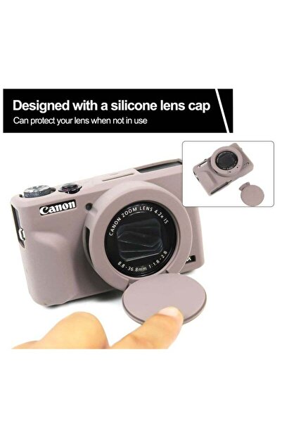 Generic Protective Soft Silicone Case for Canon Powershot G7 X Mark III with Removable Lens Cover (Tiffany P
