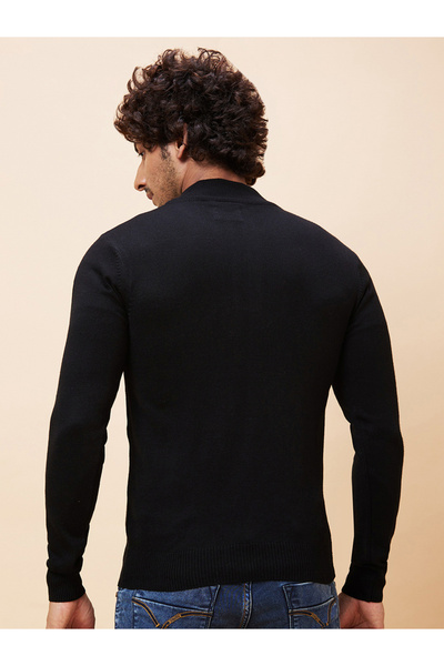 Globus By Styli Men Black Pure Acrylic Pullover
