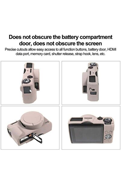 Generic Protective Soft Silicone Case for Canon Powershot G7 X Mark III with Removable Lens Cover (Tiffany P