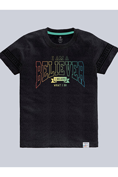 CODEZ By Styli Kids Black Graphic Print T-Shirt