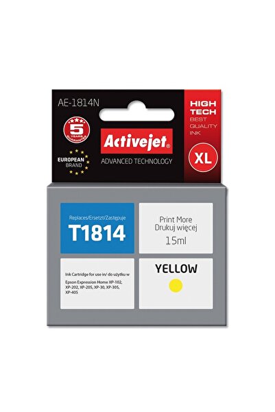 ActiveJet Compatible cartridge T1814 yellow for Epson C13T18144010, Premium A...