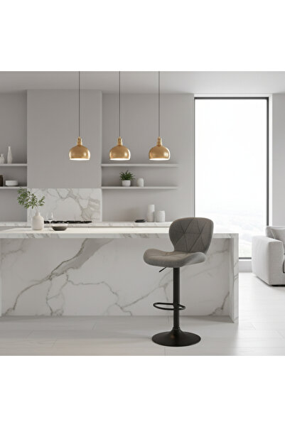 Ebticar Dark Grey Fabric Bar Chair – Soft Diamond Tufted Design