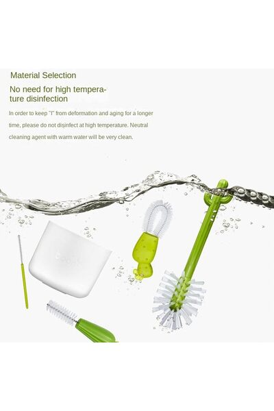 Generic Mikoz Cactus Bottle Brush Set - Multi-Function Bottle Cleaning Brushes (Green/White)