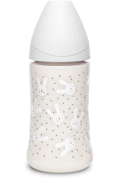 Suavinex 270 ml Polyamide Baby Feeding Bottle - Rabbit Print (3P GY L1)