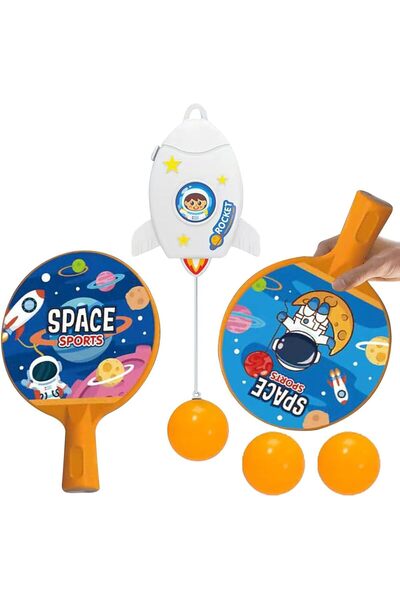 Generic مدرب تنس طاولة للأطفال بتصميم رائد فضاء - آلة كرة بينج بونج محمولة آلية