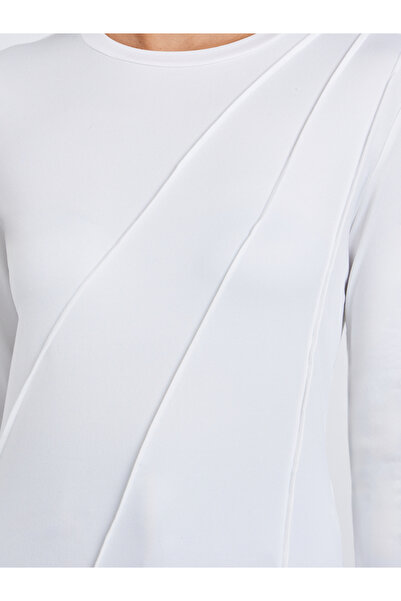 Styli White Long Sleeve T-Shirt with Pipping Detail
