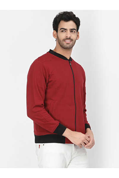 PAUSE By Styli Men Maroon Regular Fit Contrast Trim Jacket