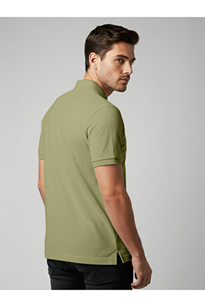 FERVORO By Styli Men Olive Cotton Polo with Pocket
