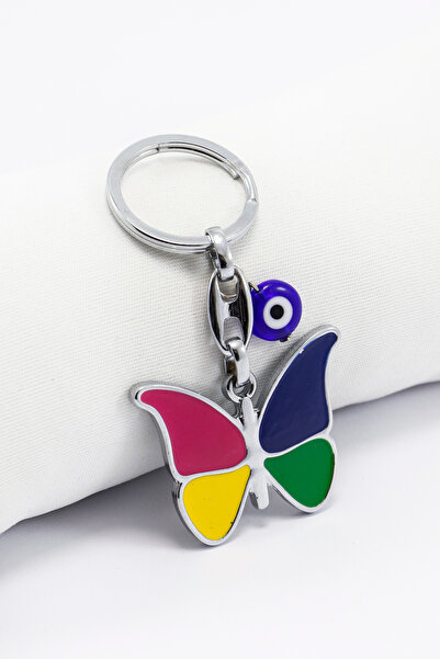 biuti Breloc fluture colorat din metal, realizat manual, cu mărgele de sticlă...