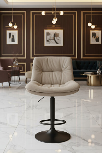 Ebticar Light Brown Premium Fabric Bar Chair – Channel Tufted