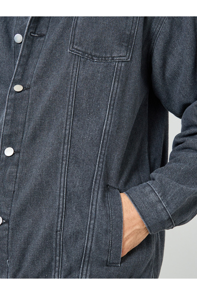 Styli Men Oversized Denim Jacket with Pockets